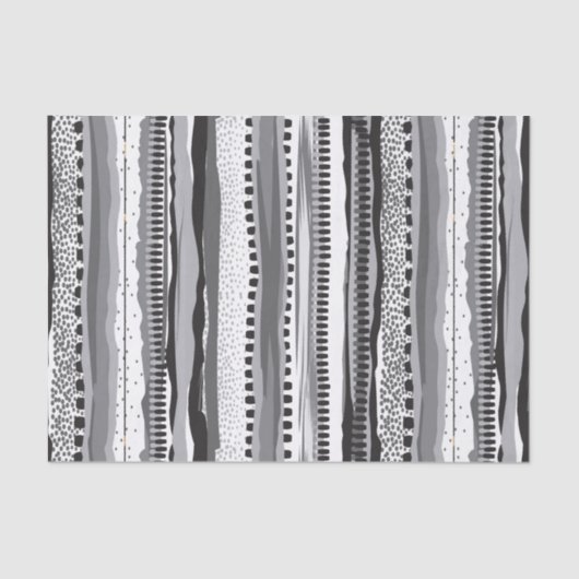 geometrische Formen der schwarz-weißen Stämme Seidenpapier (Vorderseite)