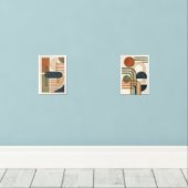 Geometrische Formen des abstrakten Erdknochens Bilderwand Sets (Holzboden)