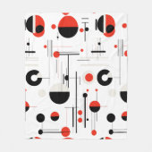 geometrische Formen des Bauhauses in schwarz rot a Fleecedecke (Vorderseite)
