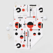 geometrische Formen des Bauhauses in schwarz rot a Golfhandtuch (Insitu)