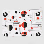 geometrische Formen des Bauhauses in schwarz rot a Golfhandtuch (Horizontal)