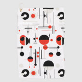 geometrische Formen des Bauhauses in schwarz rot a Golfhandtuch (Vorderseite)