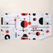 geometrische Formen des Bauhauses in schwarz rot a Strandtuch (Vorderseite)