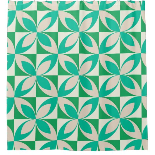 Geometrische Formen des Mitteljahrs auf Pfeffermin Duschvorhang (Vorderseite)