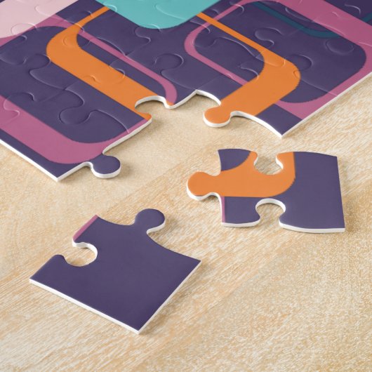 Geometrische Formen des Retro Geometric Mid Centur Puzzle (Seite)