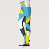 Geometrische Formen, farbiger abstrakter Hintergru Leggings (Links)