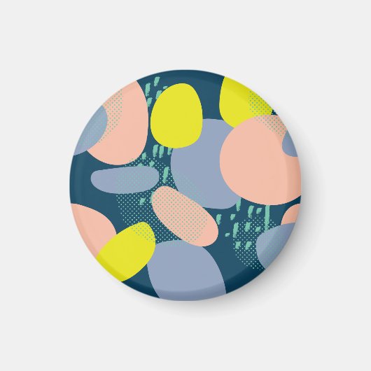 Geometrische Formen: Farbiger Stil für Memphis Magnet (Vorne)