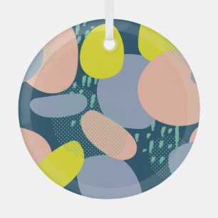 Geometrische Formen: Farbiger Stil für Memphis Ornament Aus Glas