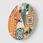 Geometrische Formen, flacher einfacher Hintergrund Große Wanduhr (Winkel)