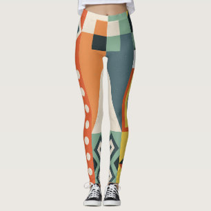 Geometrische Formen, flacher einfacher Hintergrund Leggings