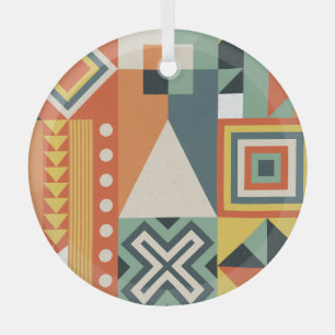 Geometrische Formen, flacher einfacher Hintergrund Ornament Aus Glas