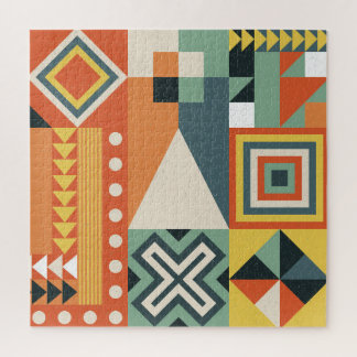 Geometrische Formen, flacher einfacher Hintergrund Puzzle