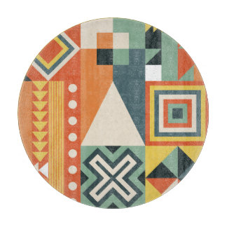 Geometrische Formen, flacher einfacher Hintergrund Schneidebrett