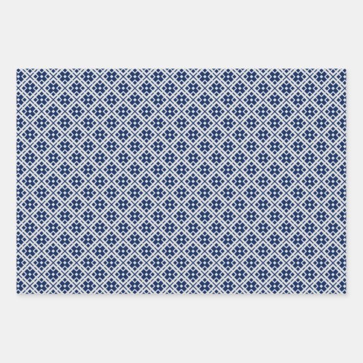 Geometrische Formen für Navy Blau und Silver Geschenkpapier Set (Vorderseite 3)