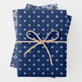 Geometrische Formen für Navy Blau und Silver Geschenkpapier Set (Beispiel)