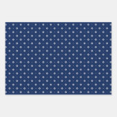 Geometrische Formen für Navy Blau und Silver Geschenkpapier Set (Vorderseite)