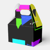 GEOMETRISCHE FORMEN GEMUSTERT NEON RETRO 80'S FASH GESCHENKSCHACHTEL (Rückseite)