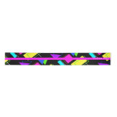 GEOMETRISCHE FORMEN GEMUSTERT NEON RETRO 80'S FASH SATINBAND (Vorderseite)