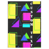 GEOMETRISCHE FORMEN GEMUSTERT NEON RETRO 80'S FASH TISCHDECKE (Vorderseite)