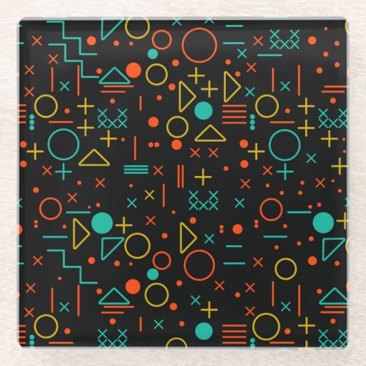 Geometrische Formen Glasuntersetzer (Vorderseite)