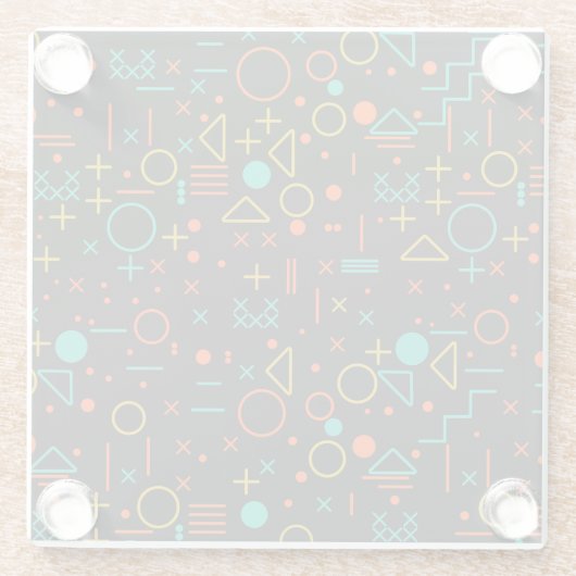 Geometrische Formen Glasuntersetzer (Rückseite)