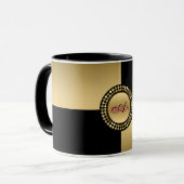 Geometrische Formen, Gold und Schwarz Tasse (Vorderseite Links)