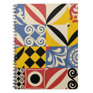 geometrische Formen im Retro: Azulejos-Fliesen. Notizblock