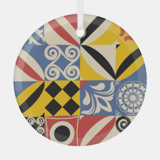 geometrische Formen im Retro: Azulejos-Fliesen. Ornament Aus Glas