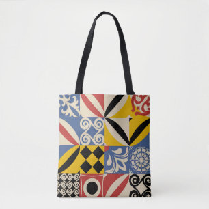 geometrische Formen im Retro: Azulejos-Fliesen. Tasche