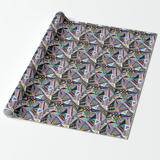 Geometrische Formen im Retro: farbenfroh Vintag. Geschenkpapier