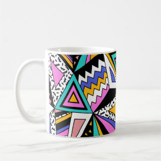Geometrische Formen im Retro: farbenfroh Vintag. Kaffeetasse