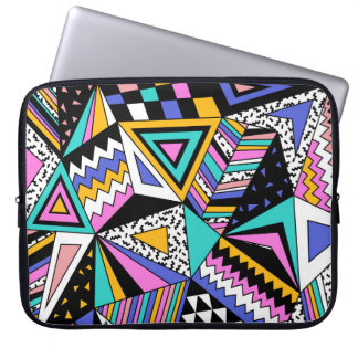 Geometrische Formen im Retro: farbenfroh Vintag. Laptopschutzhülle