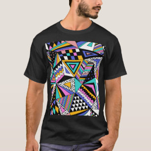 Geometrische Formen im Retro: farbenfroh Vintag. T-Shirt