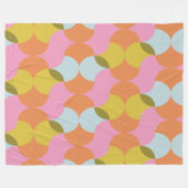 Geometrische Formen im Retro-Format in hellen Past Fleecedecke (Vorderseite (Horizontal))