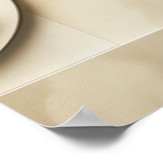 Geometrische Formen in 3D mit Textfläche Poster (Ecke)