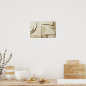 Geometrische Formen in 3D mit Textfläche Poster (Küche)