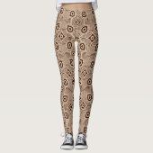 geometrische Formen in Beige und Braun Leggings (Vorderseite)
