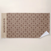 geometrische Formen in Beige und Braun Strandtuch (Vorderseite)