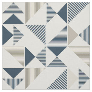 Geometrische Formen in Blau und Beige Stoff
