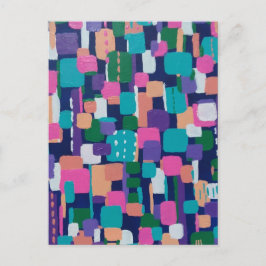 Geometrische Formen in fettfarbiger Farbe Postkarte