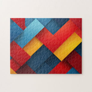 Geometrische Formen in lebhaften Farben Puzzle