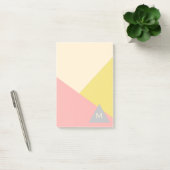 Geometrische Formen in Pastellfarben mit Monogramm Post-it Klebezettel (Büro)