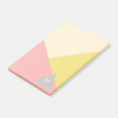 Geometrische Formen in Pastellfarben mit Monogramm Post-it Klebezettel (angewinkelt)