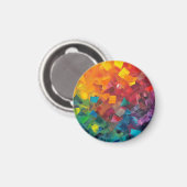 Geometrische Formen in Regenbogenfarben Magnet (Vorderseite/Rückseite)