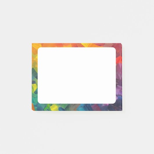 Geometrische Formen in Regenbogenfarben Post-it Klebezettel (Vorderseite)