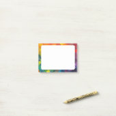 Geometrische Formen in Regenbogenfarben Post-it Klebezettel (Auf Schreibtisch)