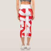 🔴 Geometrische Formen in rot und weiß⚪ Capri Leggings (Rückseite)