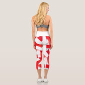 🔴 Geometrische Formen in rot und weiß⚪ Capri Leggings (Rückseite)