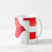 🔴 Geometrische Formen in rot und weiß⚪ Kaffeetasse (VorderseiteRechts)