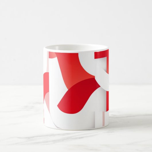 🔴 Geometrische Formen in rot und weiß⚪ Kaffeetasse (Mittel)
